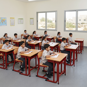 Modern University Classroom Single <b>Study</b> Student Fixed Desk <b>Chair</b> Metal+Plywood Construction Commercial Aoyasi PT-106Q PT-106Q P - Product Image 5