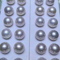 Paire de perles rondes blanches d'eau douce naturelles de qualité AAA de 10 à 11 mm pour la fabrication de bijoux en DIY pour boucles d'oreilles