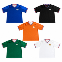 Maillots de football rétro unisexes personnalisés, design patchwork en maille courte, respirants, coupe ample, pour les matchs d'été