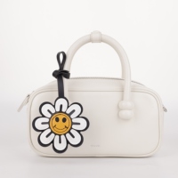 Gantungan Tas Daisy, Ornamen Tali Bunga Wajah Tersenyum Lucu dari Kulit Imitasi untuk Tas Jinjing Kasual, Tas Selempang, Botol Air