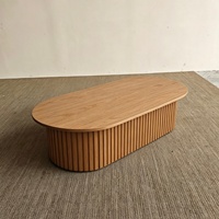 Vente directe d'usine, table à manger ovale à coins arrondis de style médiéval, couleur bois clair, personnalisable