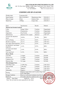 Ruiwo Harga Terbaik Bersertifikat HACCP <span class=keywords><strong>CoQ10</strong></span> Bubuk Makanan Grade Besar Ekstrak Herbal Jeruk Koenzim <span class=keywords><strong>Q10</strong></span> - Product Image 4