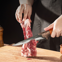 Couteau de boucher pour désosser et couper la viande en acier inoxydable forgé 4Cr13MoV, manche en plastique ambidextre, durable, option de logo personnalisé