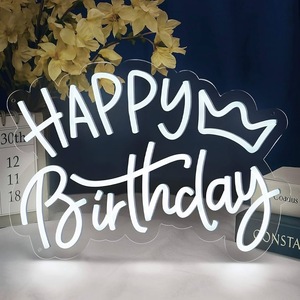 Letrero Luminoso de Neón Personalizable con la Frase 'Feliz Cumpleaños', Alimentado por USB, Decoración de Pared con Brillo Ajustable para Fiestas de Cumpleaños y Publicidad - Product Image 6