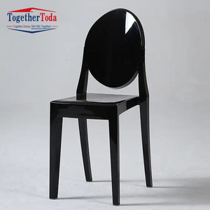 Round Back <b>Polypropylene</b> Acrylic Plastic Transparent Dining <b>Chairs</b> Modern Outdoor Black Color Plastic <b>Chairs</b> - Product Image 1