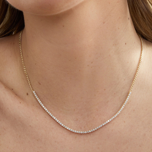 Collier tennis <span class=keywords><strong>en</strong></span> diamant de laboratoire 10 carats 2 mm, Collier tennis <span class=keywords><strong>en</strong></span> <span class=keywords><strong>platine</strong></span> 2 mm, Collier tennis pour homme - Product Image 2