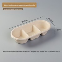 Boîte à lunch et boîte à dessert/gâteau jetables en papier, trois compartiments, trois saveurs, style Net Red, trois pièces