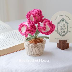 Maceta de Flores de Carnation Tejidas a Crochet, 1 Ramo de Flores Artificiales Decorativas para Decoración del Hogar, Bodas, para el Día de San Valentín - Product Image 3