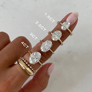 แหวนเพชรเลี้ยงในห้องปฏิบัติการชุบทองคำ 18K ได้รับการรับรองจาก IGI ดีไซน์สร้างสรรค์จากโรงงานโดยตรงสำหรับผู้หญิง - Product Image 4