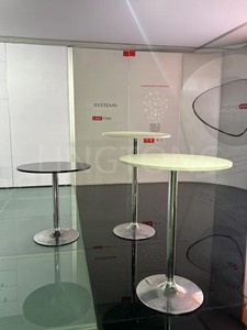 D700mm Hot Bán MDF Round Top <span class=keywords><strong>Bar</strong></span> bảng, Pub bảng với Bạc Chân và cơ sở điều chỉnh chiều cao Nhà Hàng nhà bếp - Product Image 3