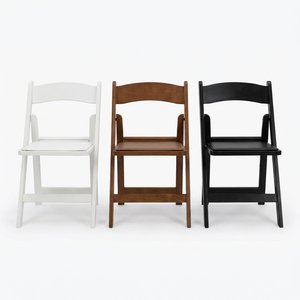 <span class=keywords><strong>เก้าอี้</strong></span><span class=keywords><strong>พับ</strong></span>โครงไม้เคลือบเรซิ่นสีขาว สำหรับงานกลางแจ้ง สวน งานแต่งงาน งานเลี้ยง งานอีเว้นท์ พกพาสะดวก ซ้อนเก็บได้ น้ำหนักเบา - Product Image 4