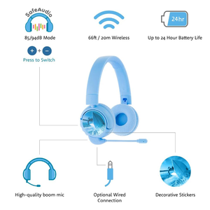 Autocollants personnalisables, casque pour enfants, écouteurs sans fil Bluetooth, bandeau flexible pour garçons, idéal pour les voyages - Product Image 5
