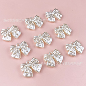 Imitation Pearl <b>Bow</b> Charm Pendant For DIY Jewelry Bracelet Keychain Car Ornament Unisex Fashion Accessory - Product Image 2
