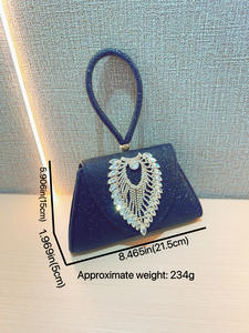 กระเป๋าราตรีคุณภาพสูงกระเป๋าวิบวับสำหรับผู้หญิงกระเป๋าถือไรน์สโตนแวววาวกระเป๋าสายโซ่กระเป๋าคลัทช์เก๋ไก๋ - Product Image 6