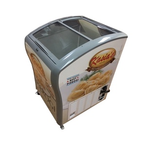 125L Gray Electric Glass Door Display Commercial <b>Chest</b> Deep Freezer for Hotel & Household Use - Product Image 1