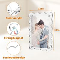 Cadre magnétique pour réfrigérateur en acrylique festonné, double face, cadre magnétique pour réfrigérateur pour Fujifilm Instax Mini