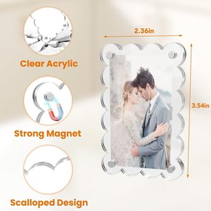 Cadre magnétique pour réfrigérateur en acrylique festonné, cadre <span class=keywords><strong>polaroid</strong></span> double face, cadre <span class=keywords><strong>photo</strong></span> magnétique pour réfrigérateur pour Fujifilm <span class=keywords><strong>Instax</strong></span> <span class=keywords><strong>Mini</strong></span> - Product Image 2
