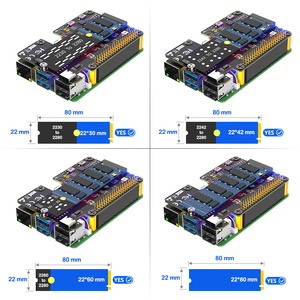 Carte <span class=keywords><strong>adaptateur</strong></span> SSD NVMe M.2 pour Raspberry Pi 5 avec double ventilateur de refroidissement LED RGB, prend en charge les SSD M2 Key-M 2230/2242/2260/2280, en stock - Product Image 4