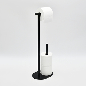 SANIPRO Custom Modern <strong>Black</strong> <strong>Freestanding</strong> Towels Rack Bathroom Rustproof Tissue <strong>Holder</strong> <strong>Toilet</strong> Paper <strong>Roll</strong> <strong>Holder</strong> - Product Image 4
