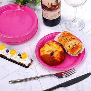 Assiettes jetables durables en PS pour restaurant, sous-assiettes en plastique pour salade, dessert, plats froids - Product Image 4