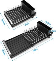 Égouttoir à vaisselle moderne en acier inoxydable pour cuisine, support de rangement pour couverts et bols, égouttoir de séchage pour évier