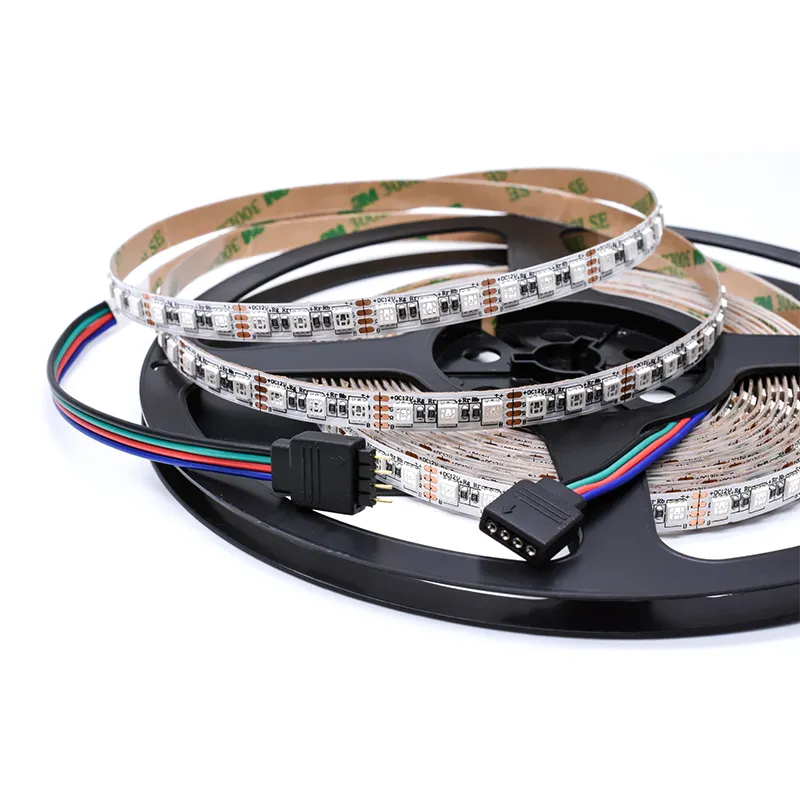 SMD 3535 120 LEDs/m 3 En 1 Couleur 8mm largeur bande LED Flexible avec Imperméable IP20 Blanc PCB DC 12V support