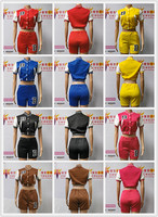 Nouveautés Printemps 2024 Tenues d'été pour femmes, ensembles de vêtements pour femmes, shorts de motard deux pièces de couleur unie personnalisés, ensembles de vestes varsity