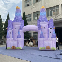 Arche gonflable de château violet avec lumière LED, nouveau design pour la publicité sur le thème marin, gonflables