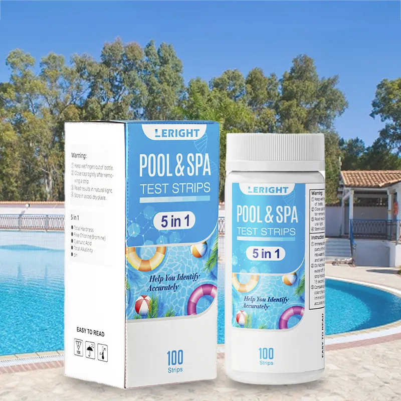 Kit de prueba de calidad del agua para piscina 5 en 1 al por mayor tiras de prueba precisas de 6 vías para piscina y spa