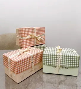 Caixa de presente de papelão para convidados, caixa de presente para doces de casamento e aniversário, caixa branca para presente por atacado