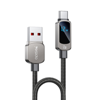 Câble de données Yesido 1,2 m USB vers IP 12W Super Fast Charging en alliage de zinc, compatible avec la charge de tablette, affichage LED de la puissance CA128L