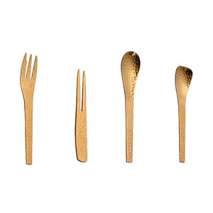 ชุดช้อนส้อมสไตล์ญี่ปุ่นลายตอก สำหรับกาแฟ เค้ก ผลไม้ และของหวาน ทำจากสแตนเลส 304 เหมาะสำหรับใช้ในโรงแรมและร้านอาหาร - Product Image 5