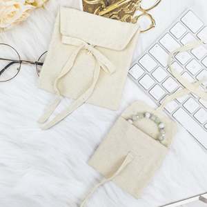 Custom Logo Organic Cotton Reusable Dust Bag Recyclable Feature Socks and Watches Packaging Flap Screen Printing - Product Image 2