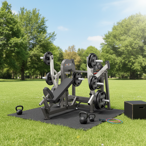 Máquina de remo comercial ajustable con carga de placas para entrenamiento de espalda - Product Image 5