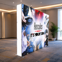 Mur d'images LED rectangulaire personnalisé en tissu tendu, boîte à lumière rétroéclairée autoportante pour salons professionnels et événements
