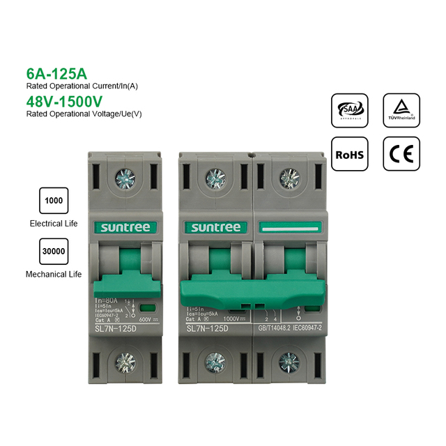Dc Mcb 63A/125A Miniature Circuit Breaker 1/2/3/4 Pole Breaker Circuit Breaker with TUV CB Certificate