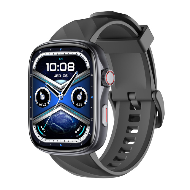 GTS10 AI Sports Watch Sim Square AMOLED 1.95 Inch Display IP68 Silicone Band Magnetic Charging for Sleep & Heart Rate Analysis