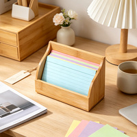 Accesorios de Escritorio para Dispensador de Notas Adhesivas, Suministros Escolares para Porta Cuadernos y Organizadores, Madera de Bambú