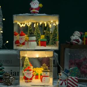 <span class=keywords><strong>Cubo</strong></span> <span class=keywords><strong>Rubik</strong></span> atmósfera luz nocturna Navidad relajación hecho a mano DIY Santa Claus acrílico noche luz cumpleaños regalo creativo - Product Image 2