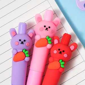 Carrot Rabbit Ballpoint Pen 0.5mm Black Ink Metal Tip Rubber Grip Student Office Stationery - Product Image 2