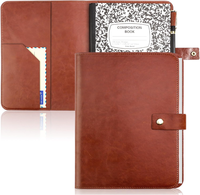 Carnet de notes en cuir avec couverture rigide rechargeable en gros, pochette de protection pour carnet de composition, idéal pour la promotion