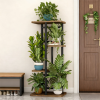 Ensemble de 2 supports de rangement en fer à 3 niveaux, étagère à palettes, support de pot de fleurs suspendu pour jardin extérieur, style ferme écologique