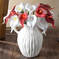 Fleurs artificielles miniatures en PU effet naturel, fausses lys Calla pour mariage, décoration de table, décoration intérieure, accessoires photo