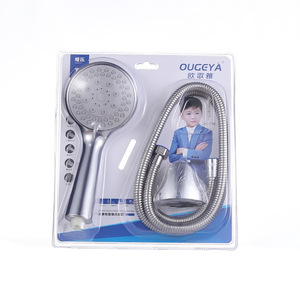 Manufacturer Wholesale Three-Piece Portable Manual Handheld <b>Shower</b> Head Bath Nozzle Set Electroplating Nozzle Blister Packaging - Product Image 1