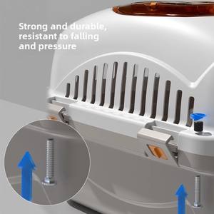 Sac de transport portable en PVC à motif uni et respirant pour chats, utilisation extérieure, accessoires de voyage en voiture à parois souples - Product Image 3