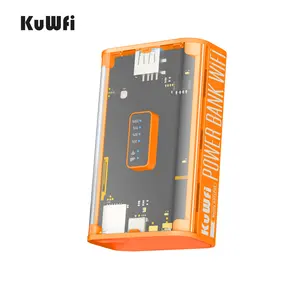 Cheap Price KuWFi Router 4g Unlocked 5200mah Power Bank 4g Lte Portable Wifi Router 10 Users Modem 4g Lte Sim Card