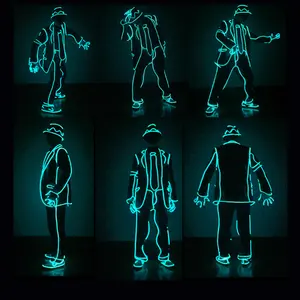 2024 Laser Elektrische Dansvoorstelling Michael Jackson Leidde Een Oplichtende Dansteam El Light Kostuum Performance Show