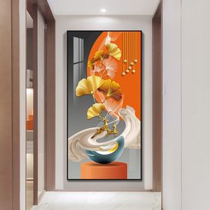 Kustom modern abstrak lukisan seni dinding kristal porselen bingkai karya seni untuk ruang tamu hotel kantor latar belakang dinding - Product Image 3