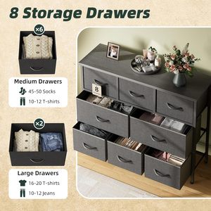 Moderne 8-Schubladen-Kommode für Schlafzimmer Easy Pull Handle MDF Kommode Wohn möbel für Wohnzimmer - Product Image 2
