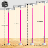 Banderole de scène en Silicone rose, pôle de filature, pôle statique, scène de danse